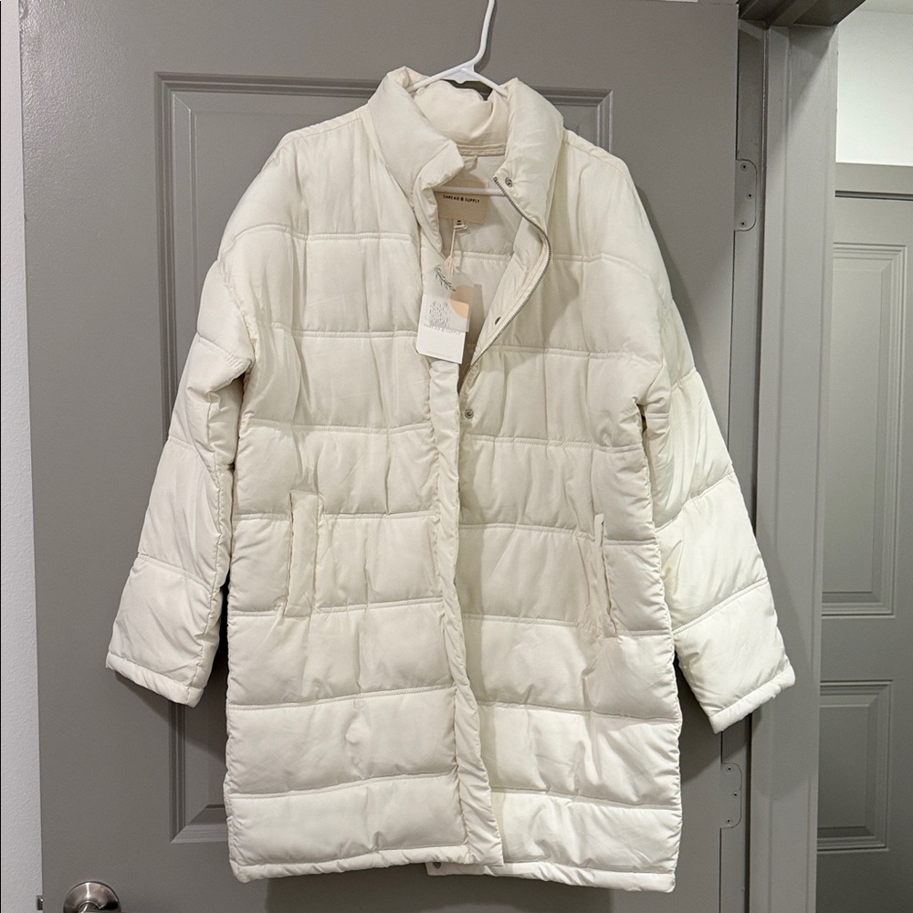 Thread & Supply Cream Puffer Jacket